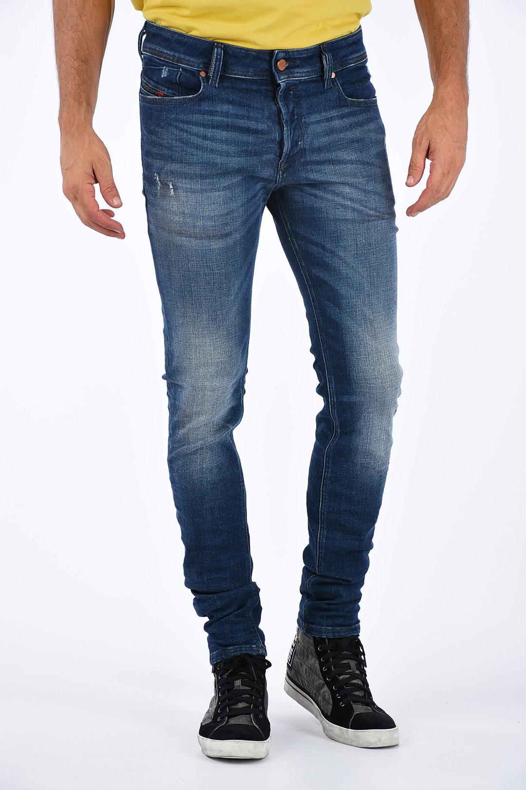 Diesel Jeans Sleenker 084UI Men's Trousers Slim Skinny Blue Stretch ...